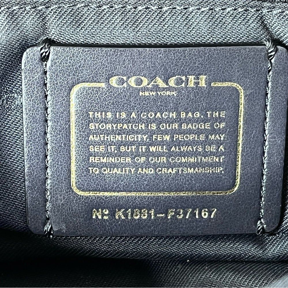 Coach Mercer 30 Navy Grain Leather Satchel - Picture 13 of 14